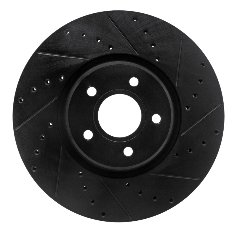 Ford Transit Connect Brake Rotor (1) - Front Right - R1 Concepts - Drilled & Slotted - Black - `04-`19